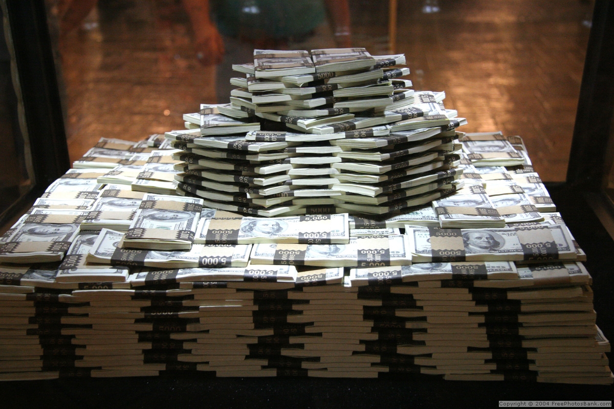 pictures of big stacks of money